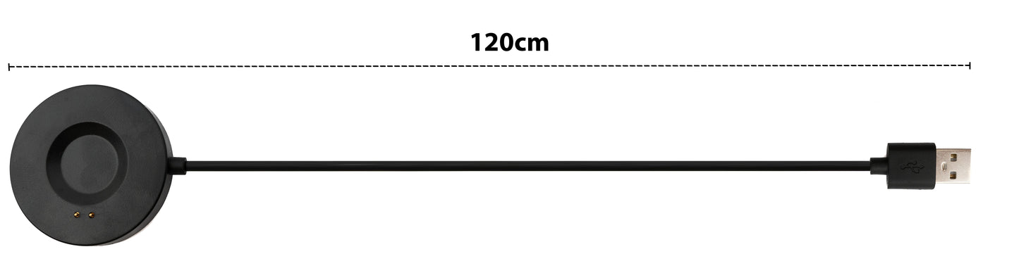 SYSTEM-S USB 2.0 snúra 100 cm hleðslustöð fyrir Realme Watch S Pro snjallúr í svörtu