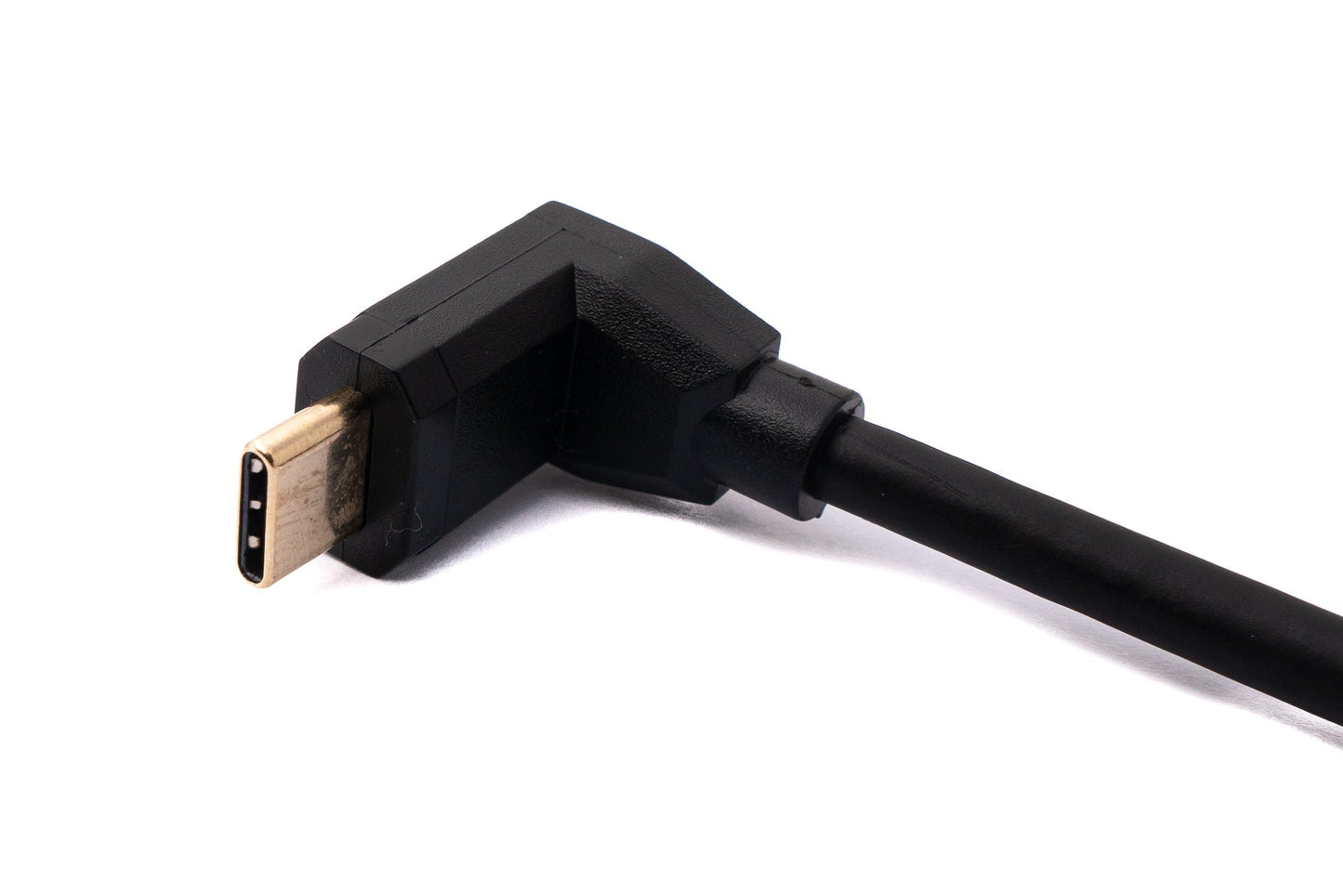 SYSTEM-S USB 3.1 Kabel 100 cm Typ C Stecker zu Buchse Schraube Winkel in Schwarz