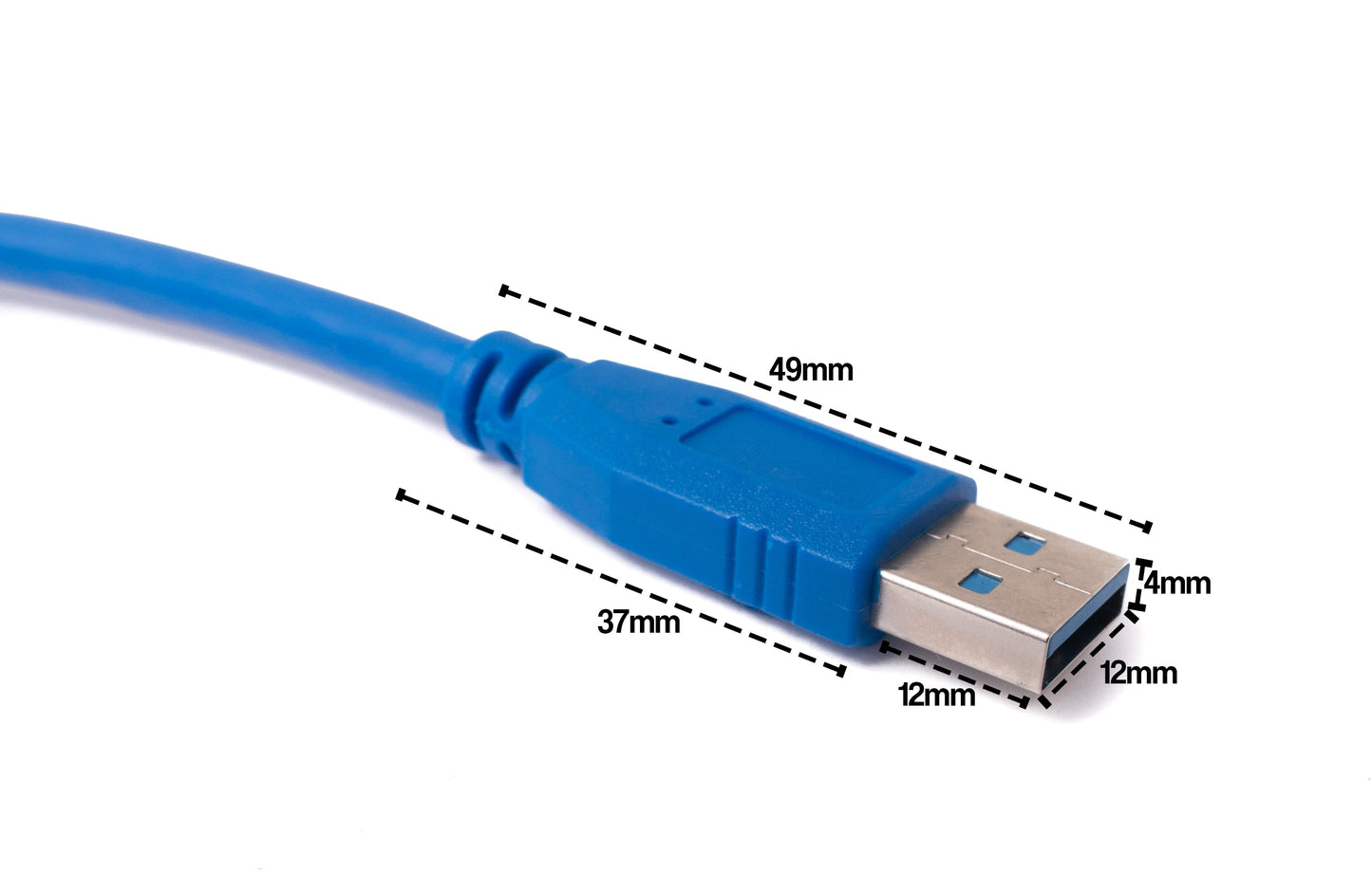 SYSTEM-S USB 3.0 Kabel 5 m Typ A Stecker zu Buchse Schraube in Blau
