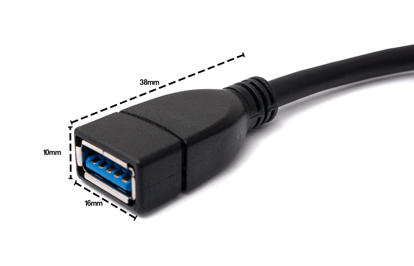 SYSTEM-S USB 3.0 Kabel 50 cm Typ A Stecker zu Buchse in Schwarz