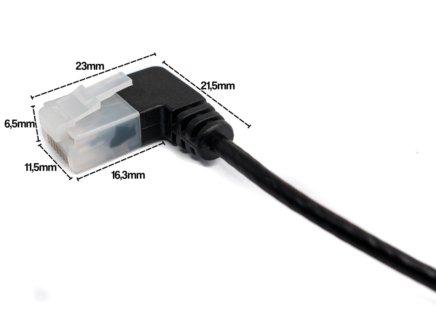 SYSTEM-S LAN cable 25 cm RJ45 8P8C STP Cat6 plug to plug angled black