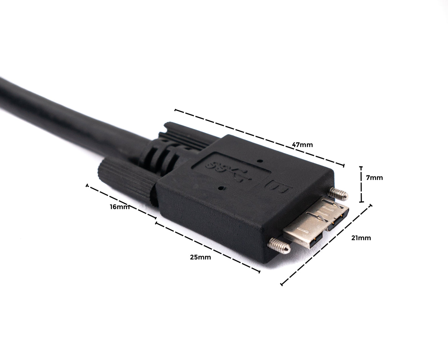SYSTEM-S USB 3.0 cable 5 m Micro B plug to Type A plug screw in black