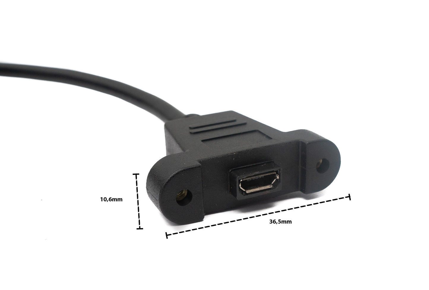 SYSTEM-S USB 2.0 Kabel 5 m Micro B Stecker zu Buchse Schraube in Schwarz
