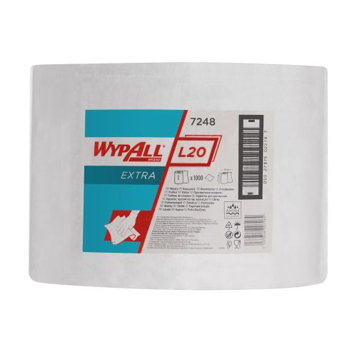 WypAll® L20 EXTRA Wischtücher - Großrolle / Weiß - 1 Roll x 1000 Sheets | Karton (1 Rolle)