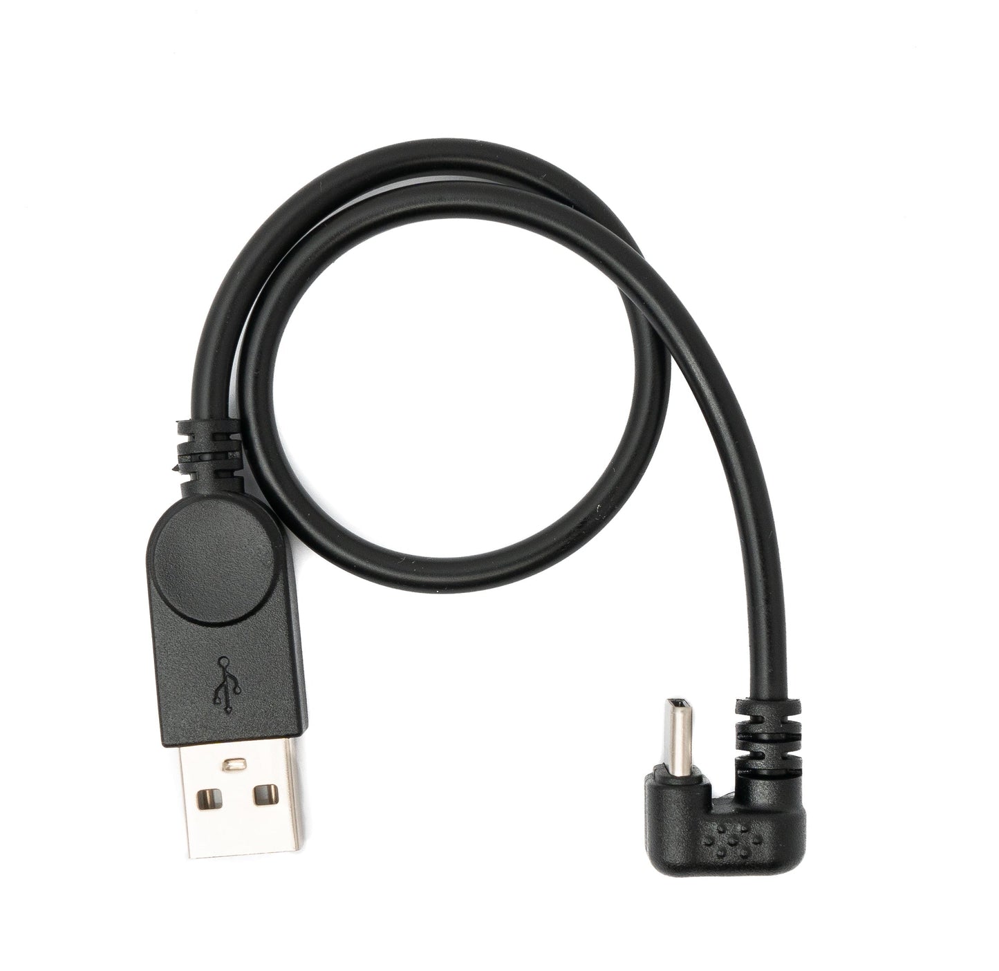 SYSTEM-S USB 3.1 U-snúnings 180° kapall, 30 cm, gerð C karlkyns í 2.0 gerð A karlkyns, hornréttur, svartur