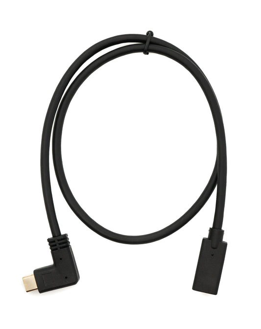 SYSTEM-S USB 3.1 Gen 2 cable 60 cm Type C male to female angled in black