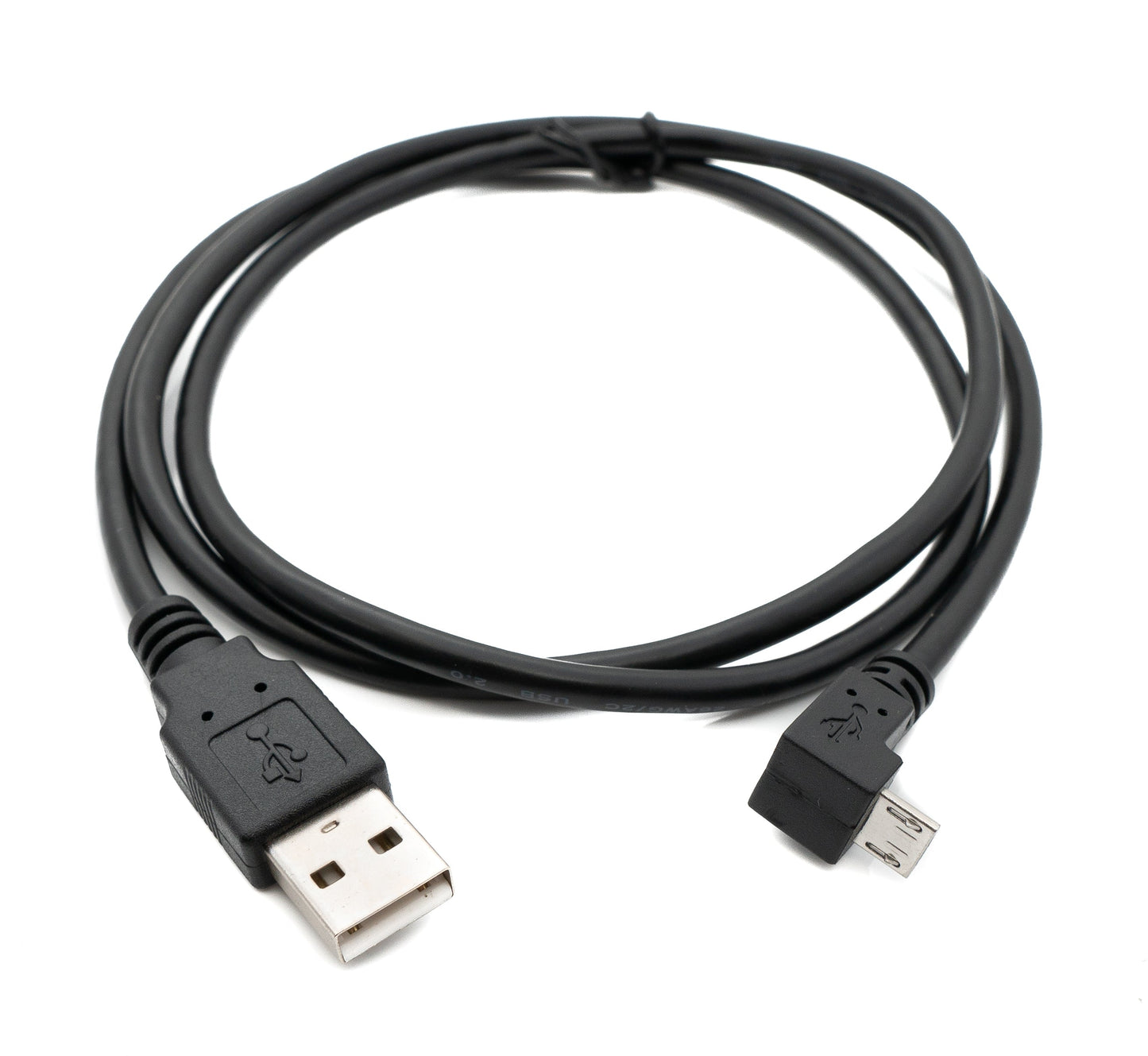 SYSTEM-S USB 2.0 snúra 100 cm Tegund A karlkyns í Micro B karlkyns vinklað í svörtu