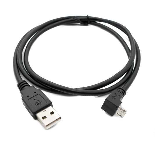 SYSTEM-S USB 2.0 cable 100 cm Type A male to Micro B male angled in black