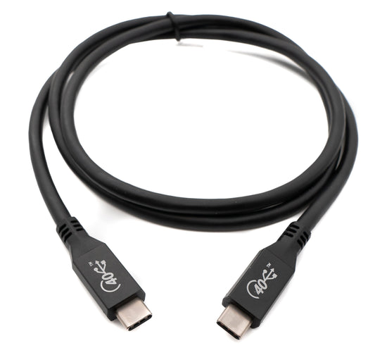 SYSTEM-S USB4 USB snúra 100 cm Tegund C karlkyns í karlkyns 40 Gbit/s USB 4.0 í svörtu