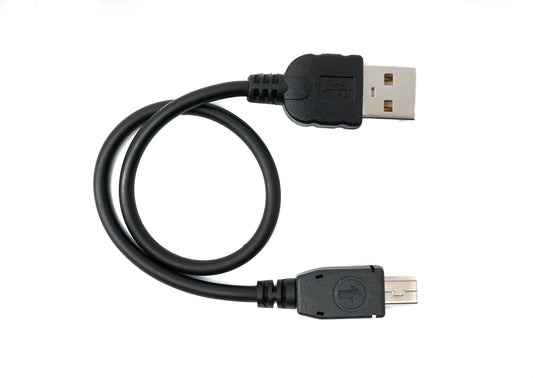 SYSTEM-S USB 2.0 cable 25 cm Mini B plug to Type A plug in black