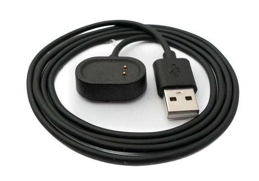 SYSTEM-S USB 2.0 snúra, 100 cm hleðslusnúra fyrir Realme Band 2 snjallúr, svört