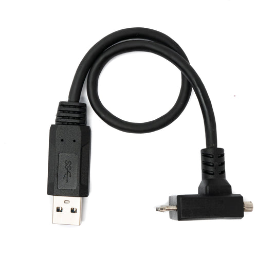 SYSTEM-S USB 3.0 cable 30 cm Micro B plug to Type A plug screw angle in black