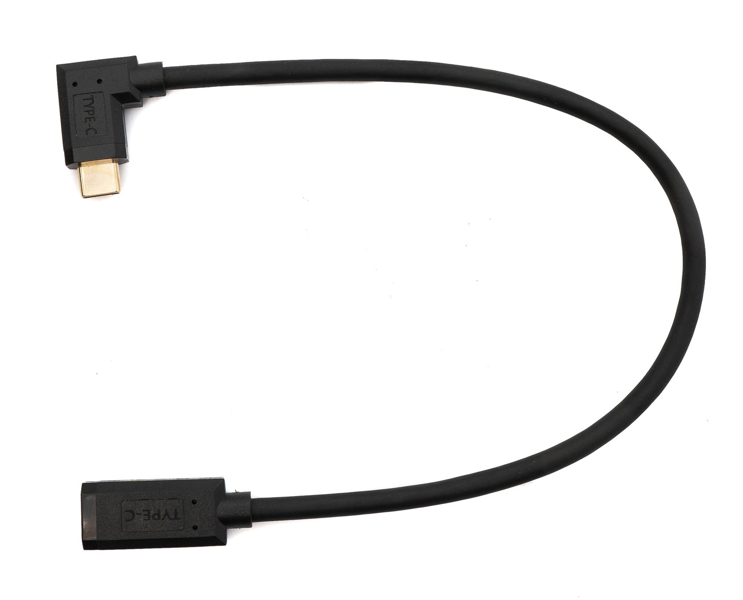 SYSTEM-S USB 3.1 Gen 2 snúra 30 cm Type C karlkyns í kvenkyns vinklaður í svörtu