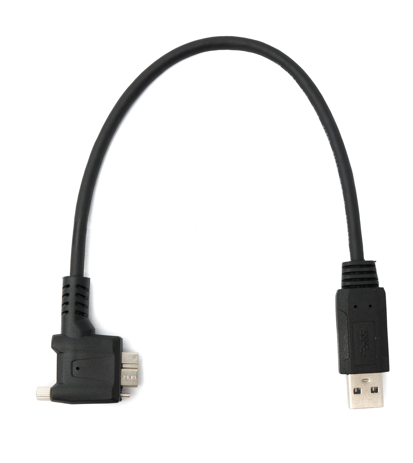 SYSTEM-S USB 3.0 cable 30 cm Micro B plug to Type A plug screw angle in black