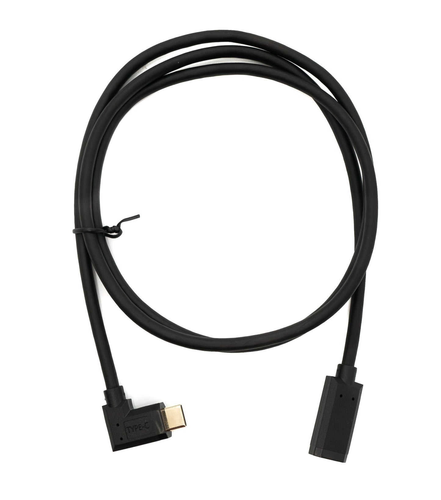 SYSTEM-S USB 3.1 Gen 2 snúra 100 cm Tegund C karlkyns í kvenkyns vinklaður í svörtu