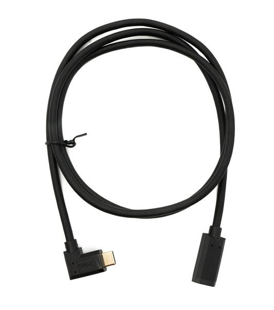 SYSTEM-S USB 3.1 Gen 2 cable 100 cm Type C male to female angled in black