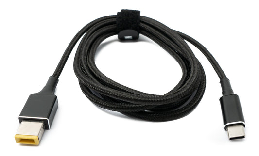 SYSTEM-S USB 3.1 snúra 150 cm Type C tengi í rétthyrndan 11,0 x 4,5 mm fléttaðan tengi