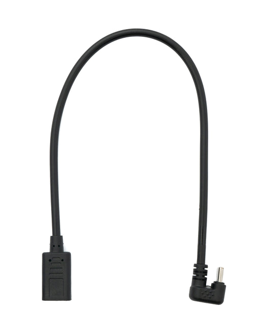 SYSTEM-S USB 3.1 U Turn 180° Cable 30cm Type C Male to Female Angle in Black