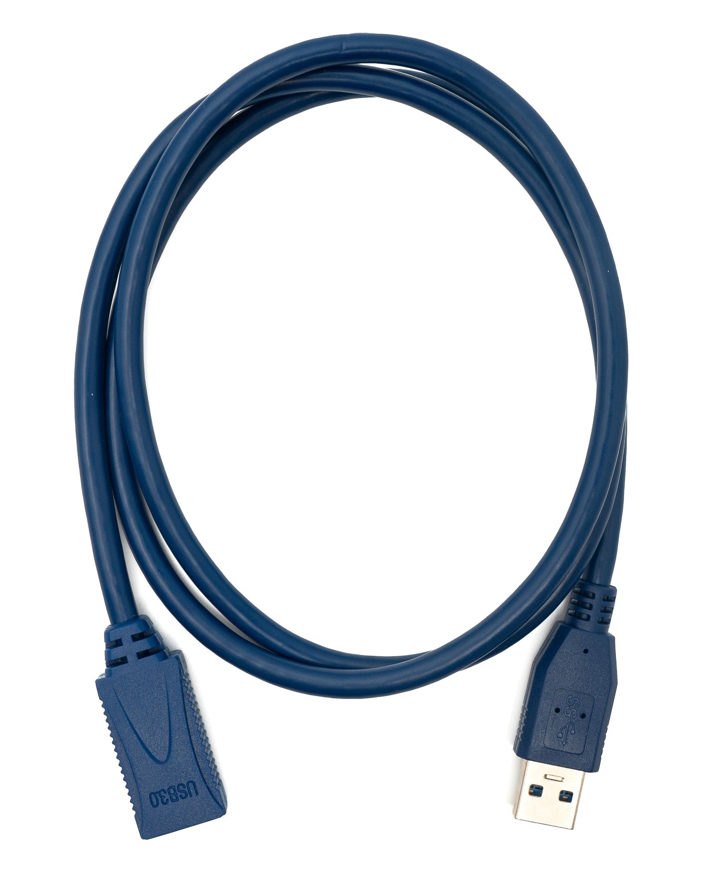 SYSTEM-S USB 3.0 snúra 100 cm af gerðinni A karlkyns í kvenkyns í bláum lit.