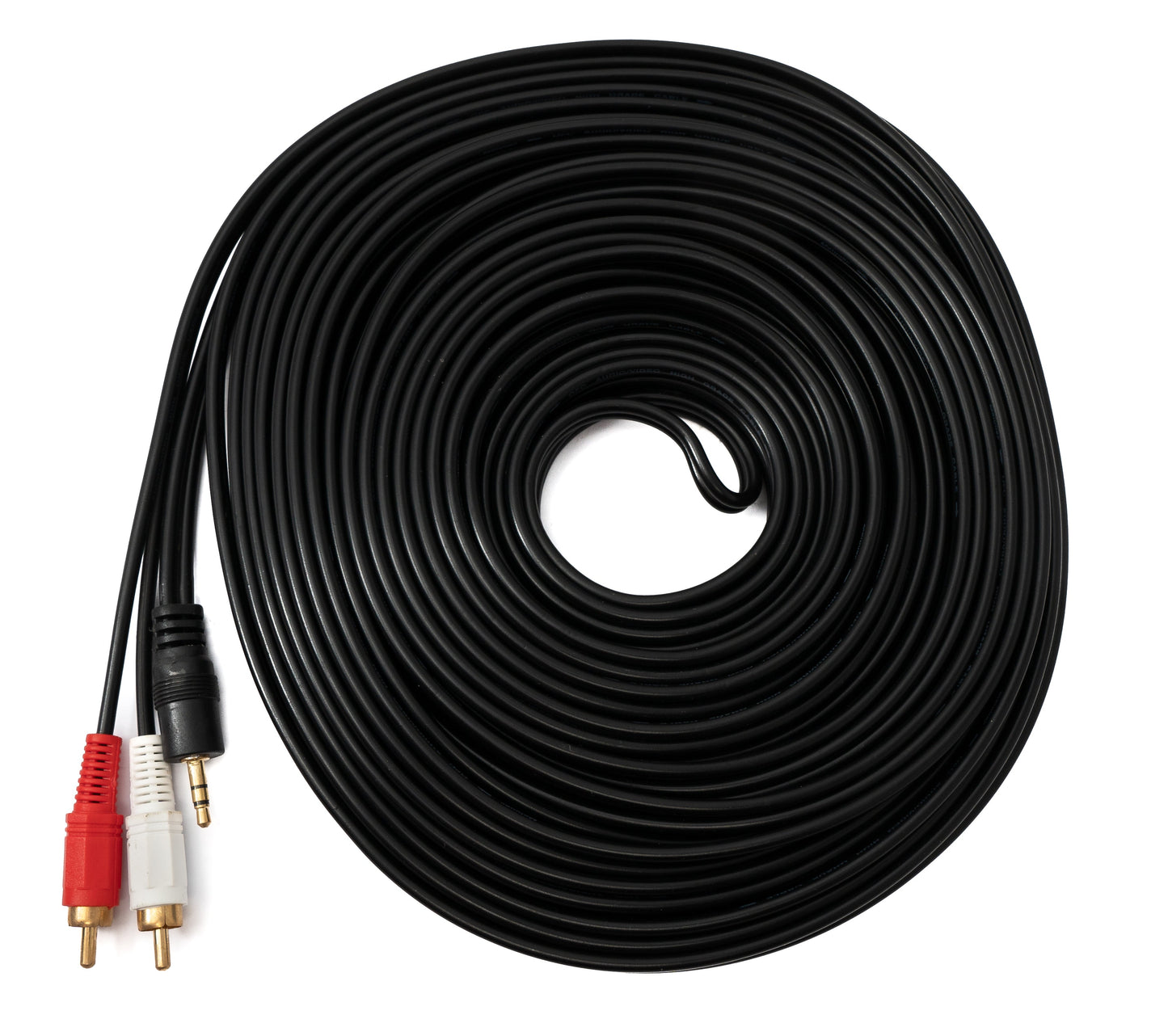 SYSTEM-S Cinch 2 RCA cable 20 m plug to AUX 3.5 mm jack plug stereo AV in black