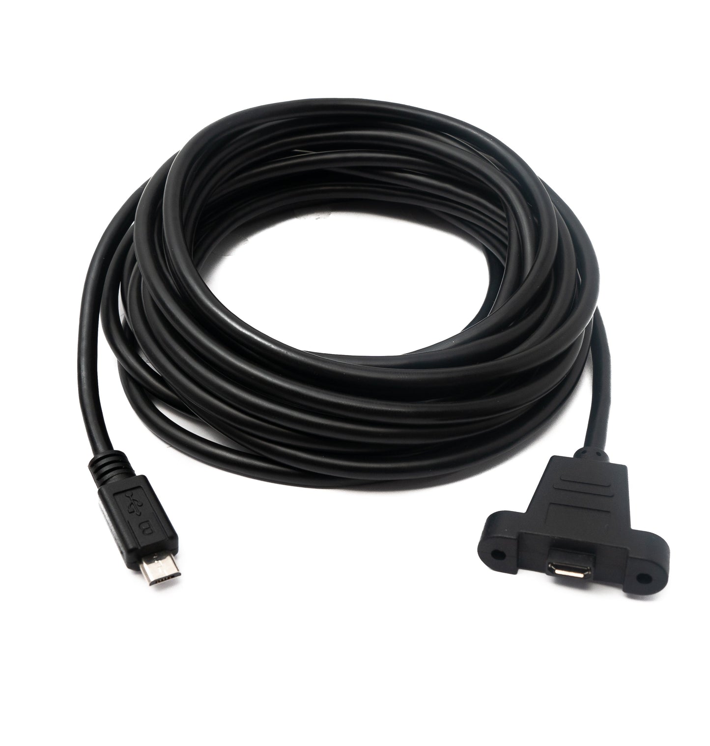 SYSTEM-S USB 2.0 Kabel 5 m Micro B Stecker zu Buchse Schraube in Schwarz