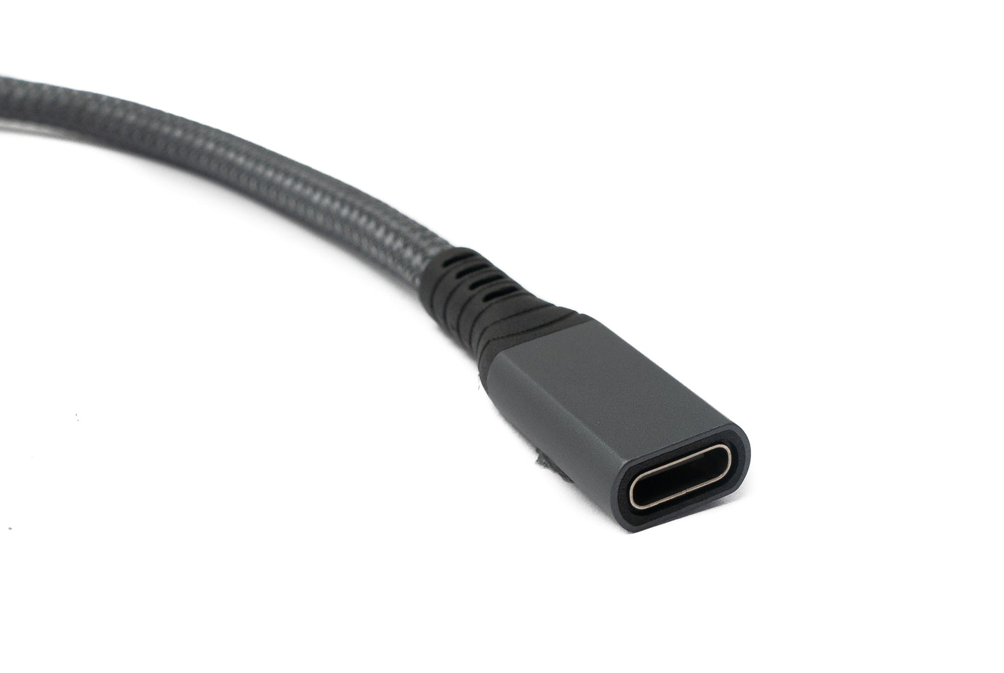 SYSTEM-S USB4 USB Kabel 50 cm Typ C Stecker zu Buchse 40 Gbit/s USB 4.0 geflochten in Grau