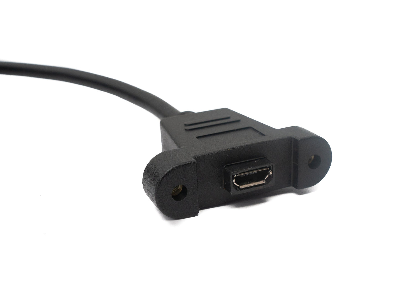 SYSTEM-S USB 2.0 Kabel 5 m Micro B Stecker zu Buchse Schraube in Schwarz