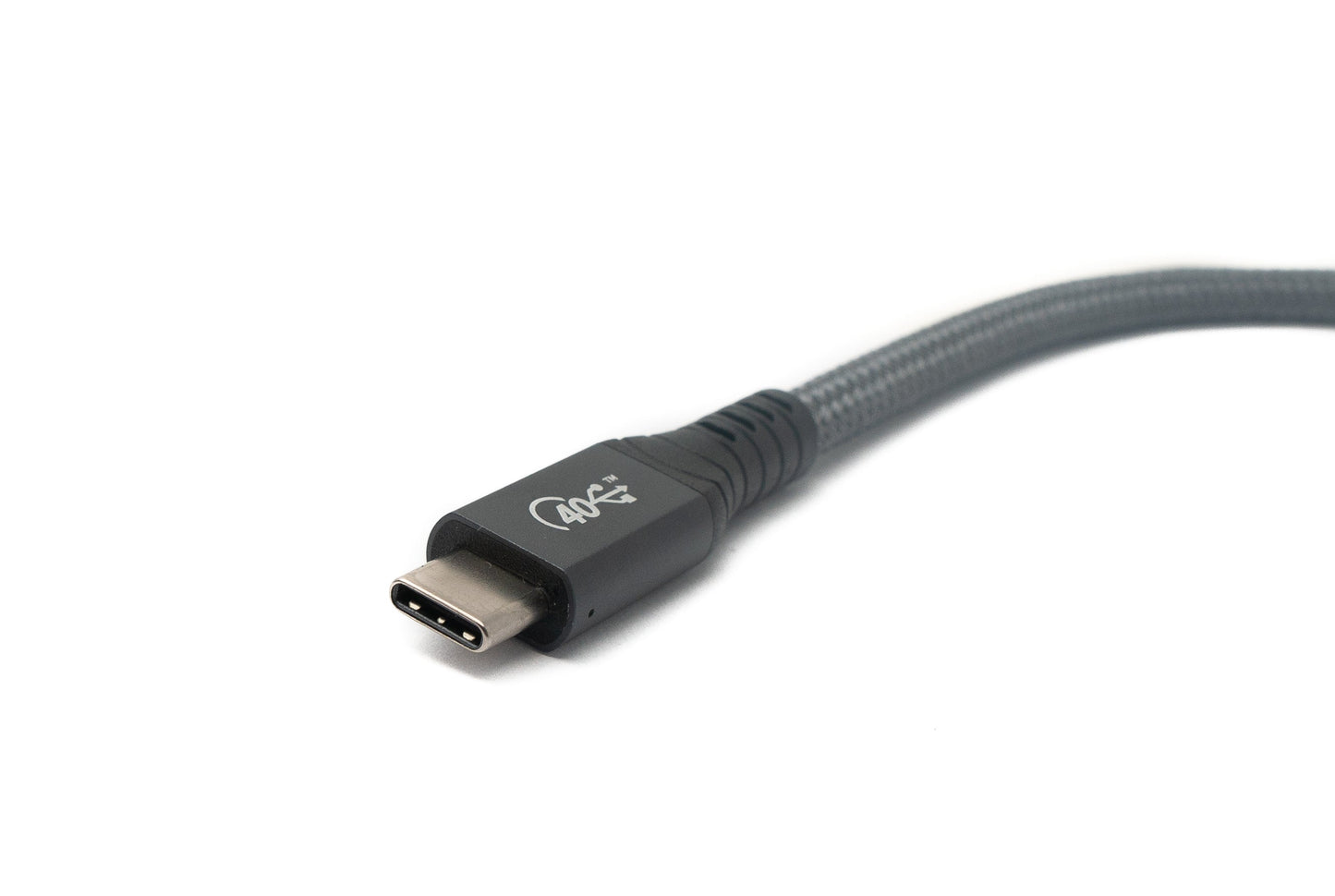 SYSTEM-S USB4 USB Kabel 50 cm Typ C Stecker zu Buchse 40 Gbit/s USB 4.0 geflochten in Grau