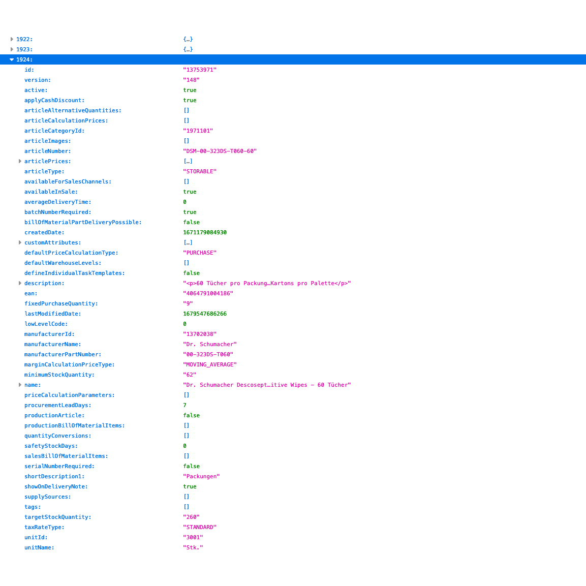 ArtikelMeister Feed: Weclapp Artikel JSON / CSV Feed
