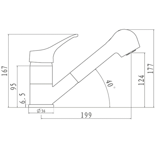 Aqua-Su "Tila" Spültisch-Einhebelmischer (herausziehbar, chrom)