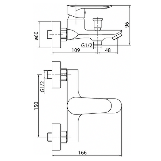 Aqua-Su "Fera" Wannenarmatur (chrom)