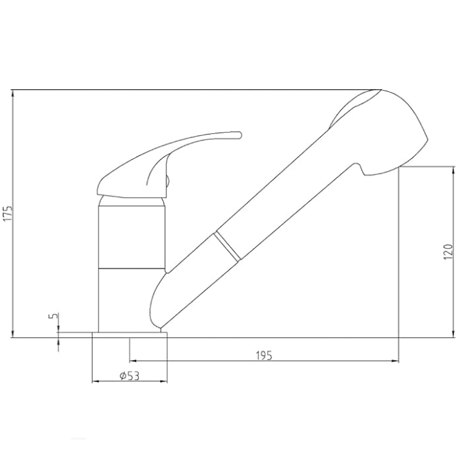 Aqua-Su "Tiado" Spültisch-Einhebelmischer (herausziehbar, chrom)