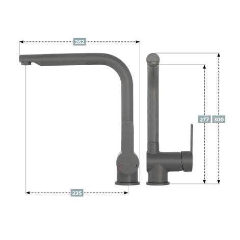 Aqua-Su "Limited" Spültisch-Einhebelmischer (mattgrau)