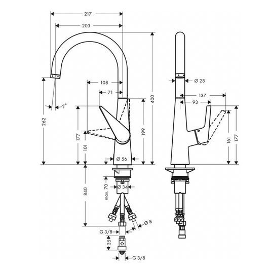 Hansgrohe "Talis M51" Spültisch-Einhebelmischer (Niederdruck, chrom)
