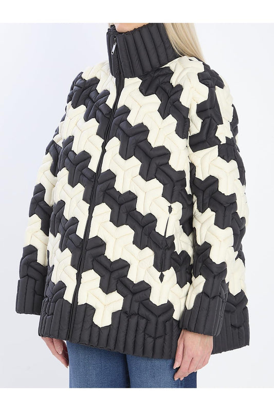 Black and white puffer jacket