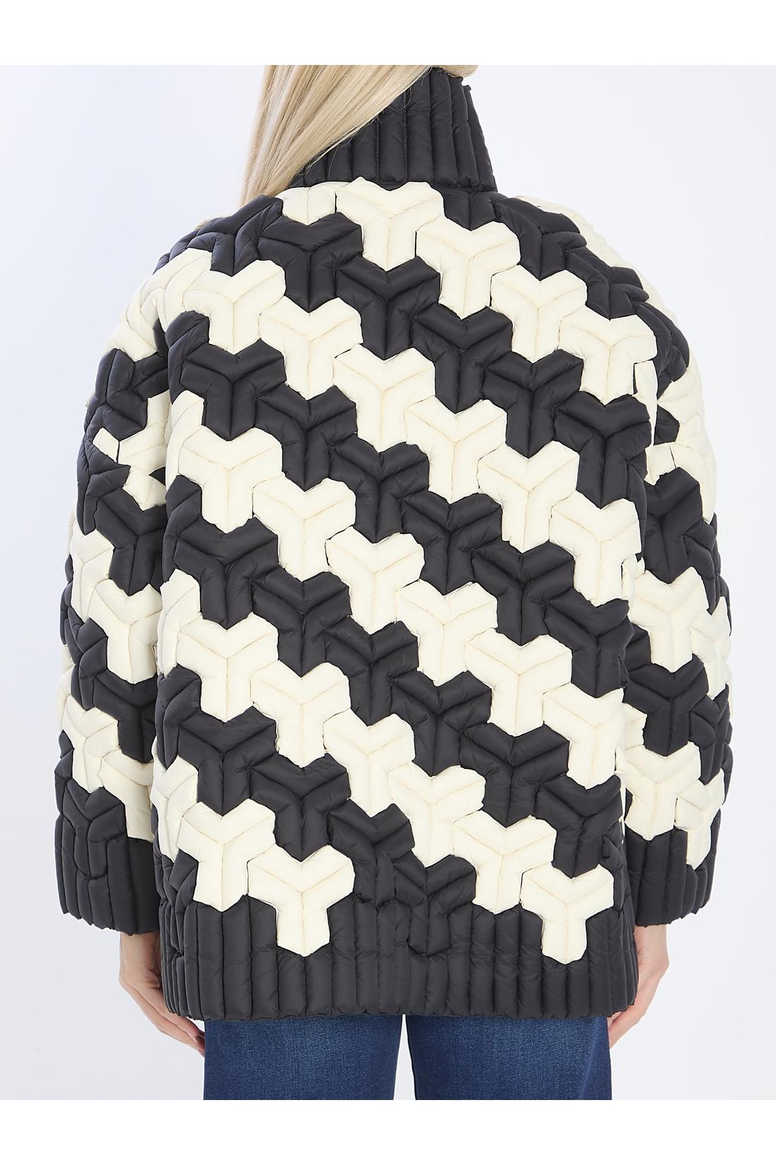Black and white puffer jacket