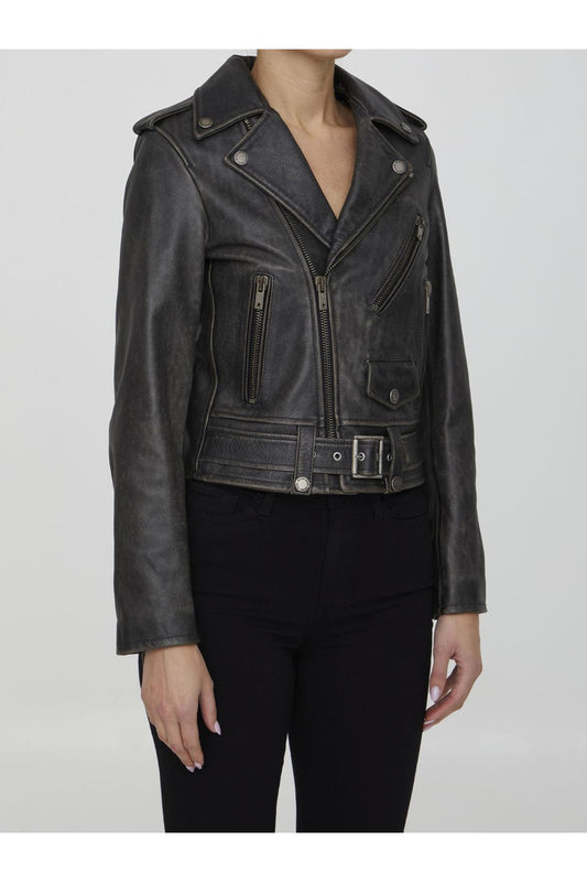 Black leather jacket