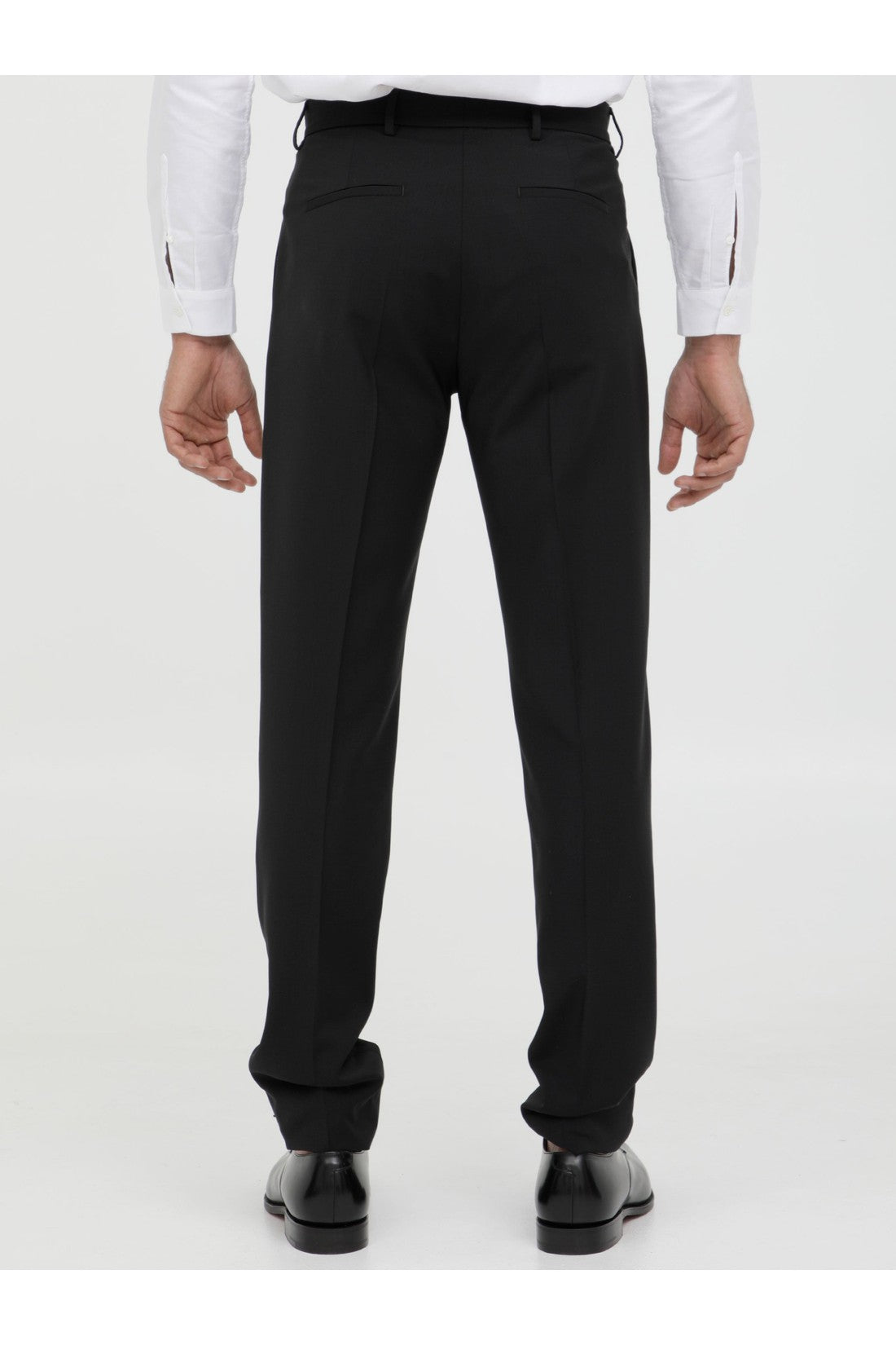 Black wool trousers