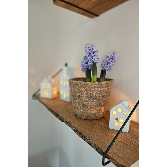 Blumentopf Pflanztopf Pflanzkorb Korb Übertopf Seegras braun rund Klein Ø 20 cm