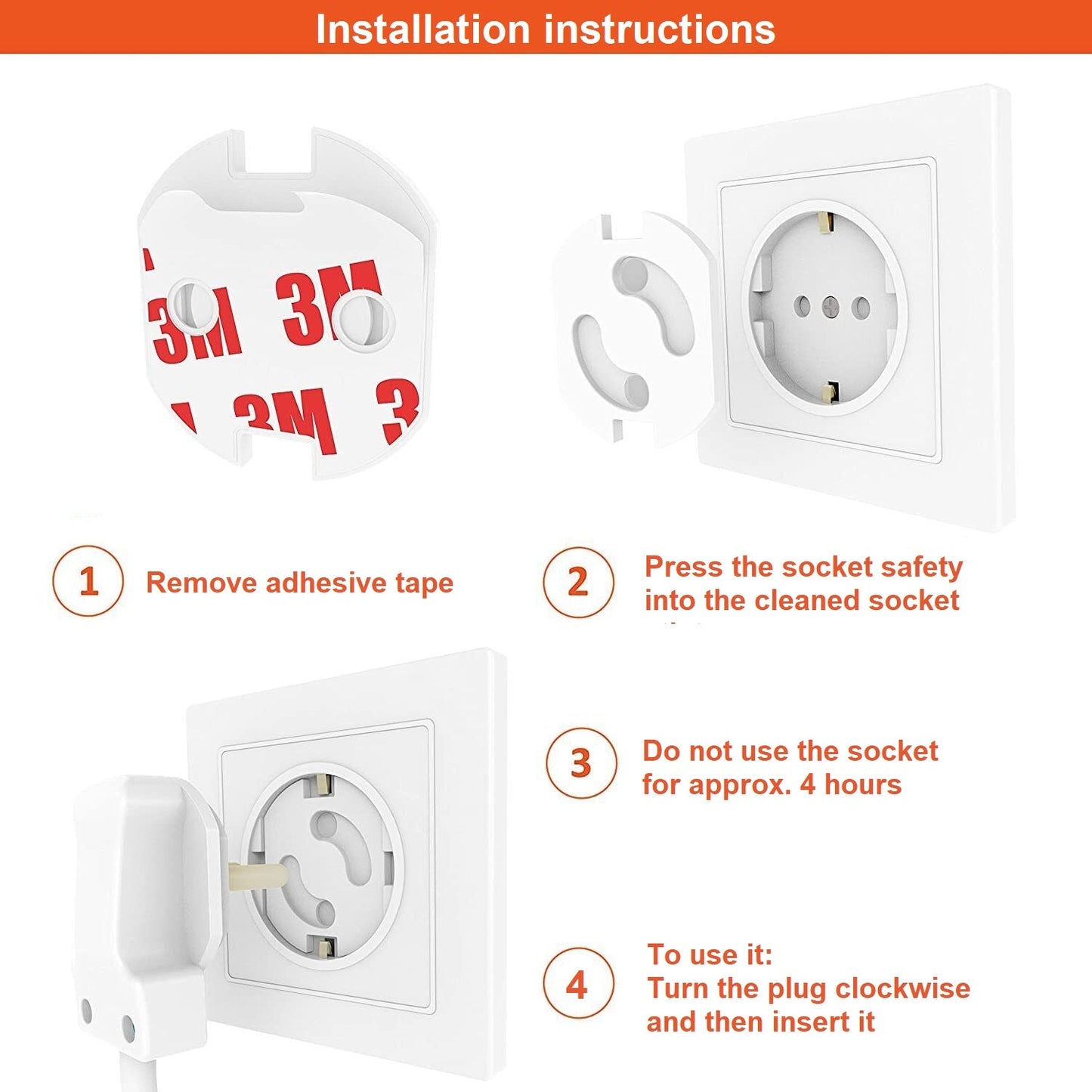 40 Stück Kindersicherung Steckdosenschutz Baby Schutz Drehmechanismus Stecker