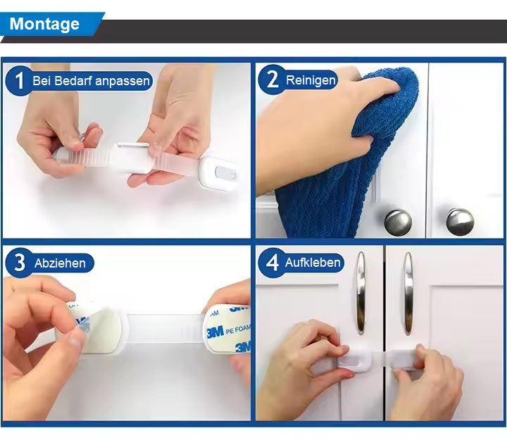 8x Kindersicherung Schrankschloss Schubladensicherung Baby Kinder Schutz 8 Stück