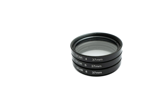 SYSTEM-S Star Filter Set 37 mm 4/6 8 punkta linsa fyrir snjallsímaljósmyndun í svörtu