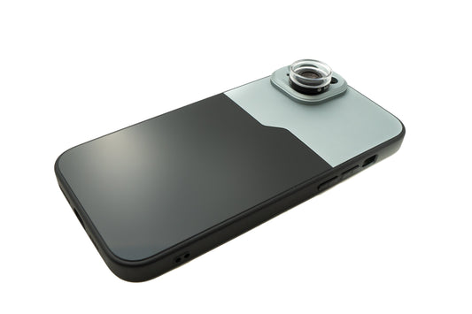 SYSTEM-S Super Macro linsa 30x 37 mm smásjársía með hulstri fyrir iPhone 15 Plus