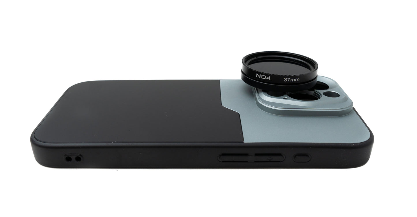 SYSTEM-S ND síusett 37 mm hlutlaus þéttleiki með þráðhulstri og tösku fyrir iPhone 15 Pro