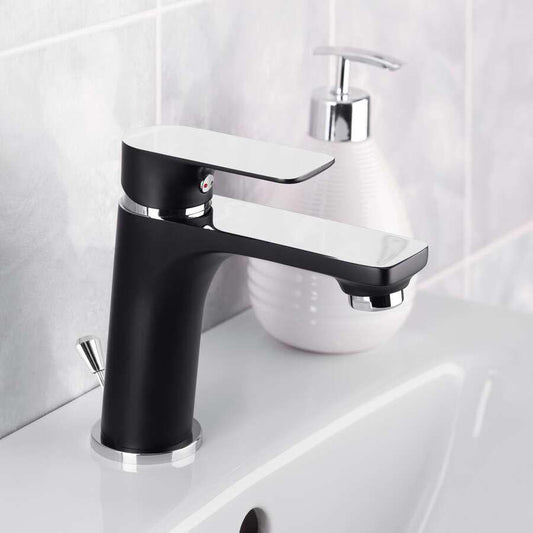 Cornat "NOIR ROUND" Waschtisch-Einhebelmischer (schwarz/chrom)