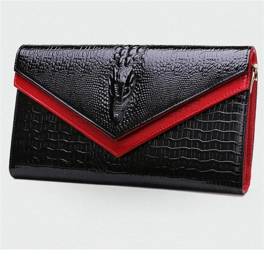 Crocodile pattern leather bag women cowhide shoulder clutch