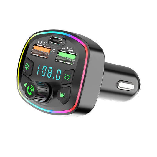 FM Transmitter Auto Kfz Radio Bluetooth 5.0 Adapter Dual USB PD Ladegerät Handy