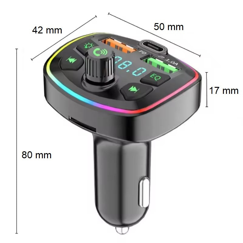 FM Transmitter Auto Kfz Radio Bluetooth 5.0 Adapter Dual USB PD Ladegerät Handy