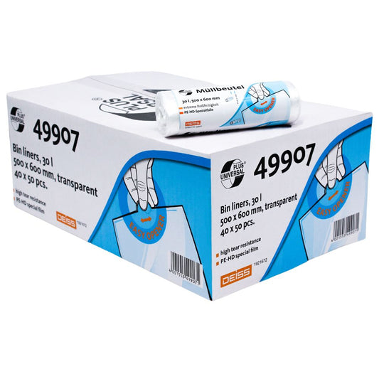 DEISS Müllbeutel 500x600 mm aus HDPE 30 Liter