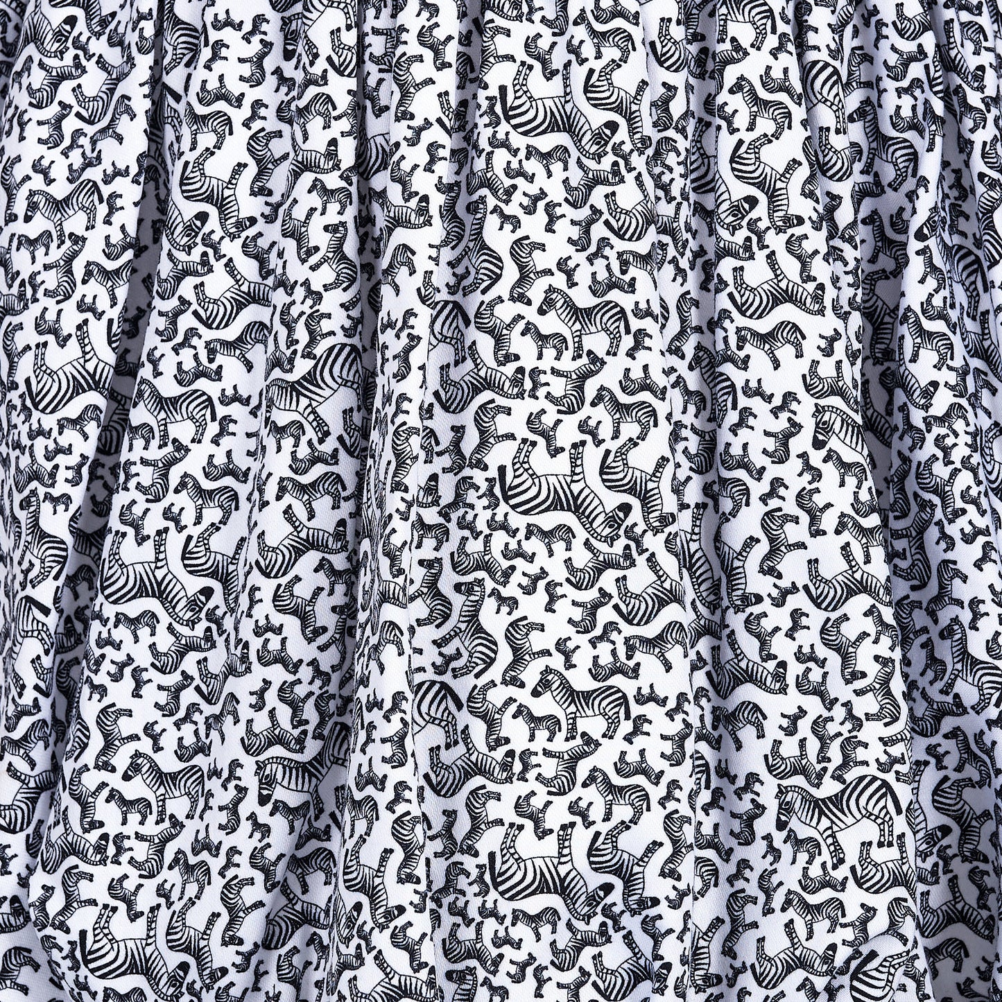 Balloon-Kleid aus Baumwolle mit Zebra-Rock